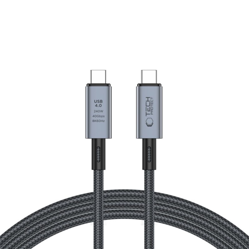 TECH-PROTECT ULTRABOOST MAX USB 4.0 8K 40Gbps USB-C кабел с PD 240W 200 см СИВО - TECH-PROTECT ULTRABOOST MAX USB 4.0 8K 40Gbps USB-C кабел с PD 240W 200 см СИВО - 5906302308996