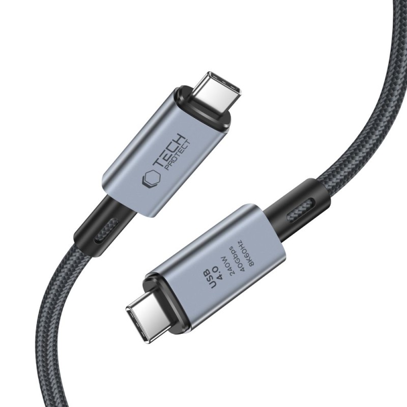TECH-PROTECT ULTRABOOST MAX USB 4.0 8K 40Gbps USB-C кабел с PD 240W 200 см СИВО - TECH-PROTECT ULTRABOOST MAX USB 4.0 8K 40Gbps USB-C кабел с PD 240W 200 см СИВО - 5906302308996
