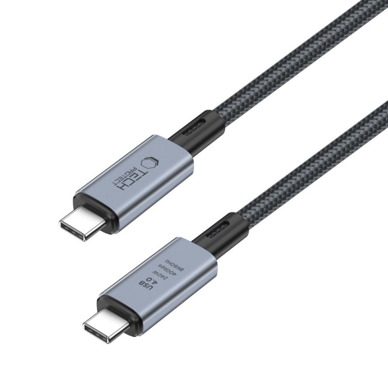 TECH-PROTECT ULTRABOOST MAX USB 4.0 8K 40Gbps USB-C кабел с PD 240W 200 см СИВО - TECH-PROTECT ULTRABOOST MAX USB 4.0 8K 40Gbps USB-C кабел с PD 240W 200 см СИВО - 5906302308996