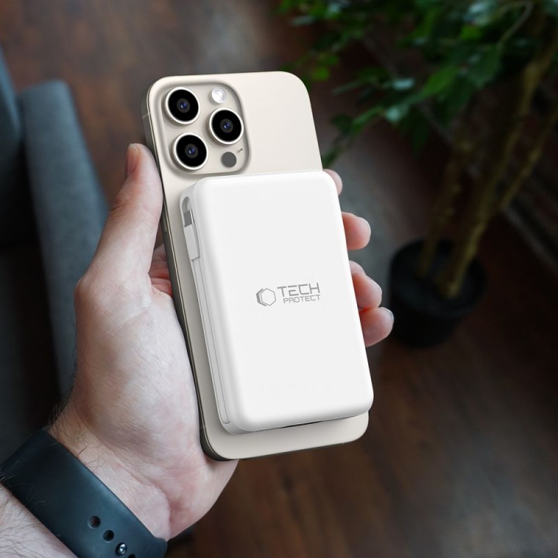TECH-PROTECT PB31 LifeMag MagSafe Power Bank 10000 mAh – Бял (SKU: 5906302309276) - TECH-PROTECT PB31 LifeMag MagSafe Power Bank 10000 mAh – Бял (SKU: 5906302309276) - 5906302309276