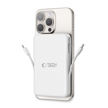 TECH-PROTECT PB31 LifeMag MagSafe Power Bank 10000 mAh – Бял (SKU: 5906302309276) TECH-PROTECT PB31 LifeMag MagSafe Power Bank 10000 mAh – Бял (SKU: 5906302309276)