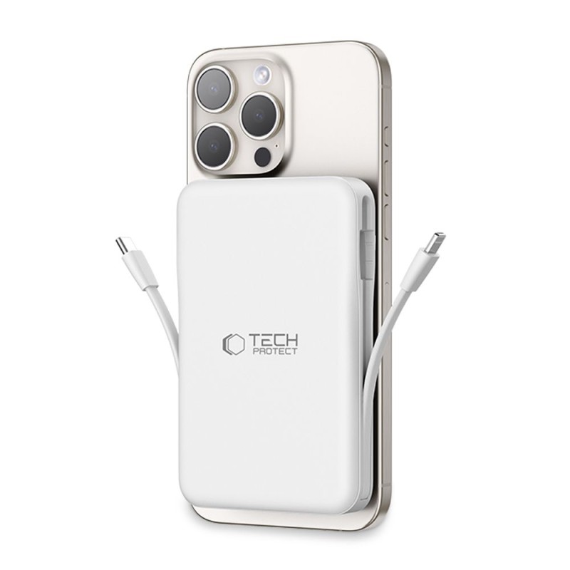 TECH-PROTECT PB31 LifeMag MagSafe Power Bank 10000 mAh – Бял (SKU: 5906302309276) - TECH-PROTECT PB31 LifeMag MagSafe Power Bank 10000 mAh – Бял (SKU: 5906302309276) - 5906302309276