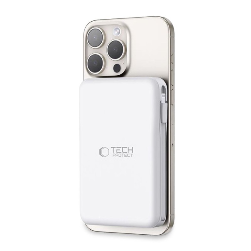 TECH-PROTECT PB31 LifeMag MagSafe Power Bank 10000 mAh – Бял (SKU: 5906302309276) - TECH-PROTECT PB31 LifeMag MagSafe Power Bank 10000 mAh – Бял (SKU: 5906302309276) - 5906302309276