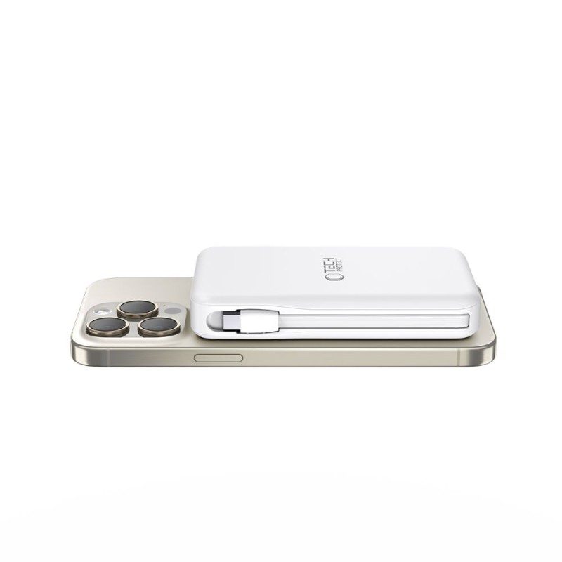 TECH-PROTECT PB31 LifeMag MagSafe Power Bank 10000 mAh – Бял (SKU: 5906302309276) - TECH-PROTECT PB31 LifeMag MagSafe Power Bank 10000 mAh – Бял (SKU: 5906302309276) - 5906302309276