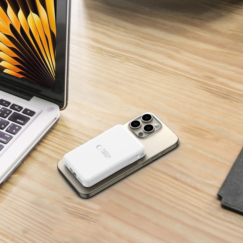 TECH-PROTECT PB31 LifeMag MagSafe Power Bank 10000 mAh – Бял (SKU: 5906302309276) - TECH-PROTECT PB31 LifeMag MagSafe Power Bank 10000 mAh – Бял (SKU: 5906302309276) - 5906302309276