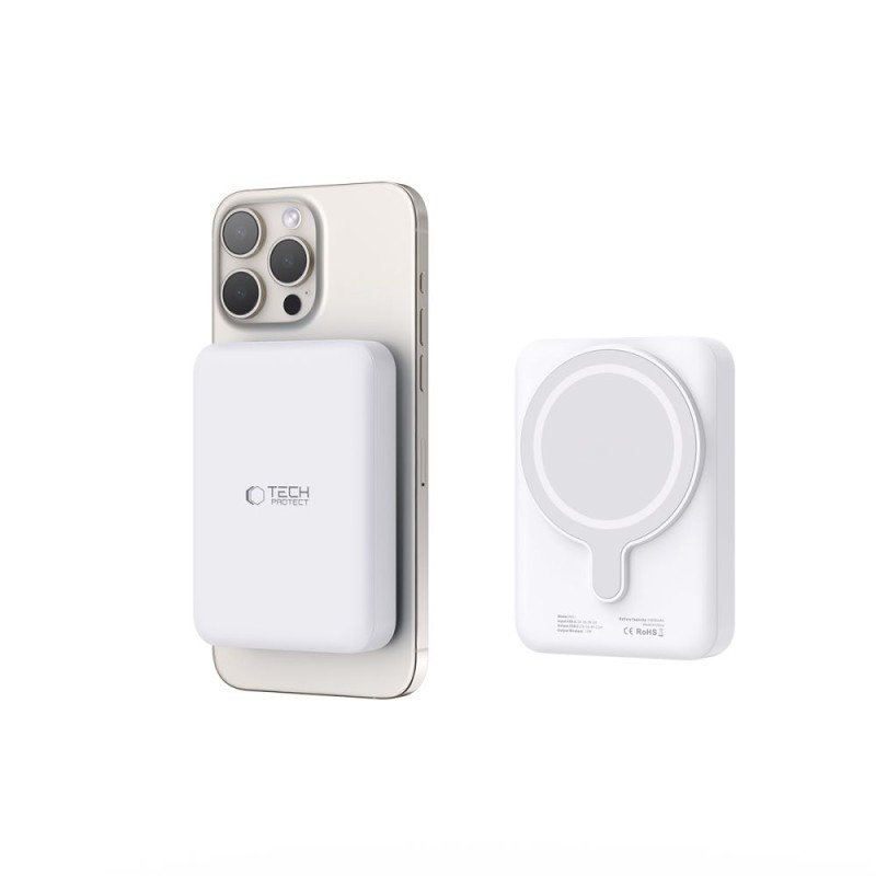 TECH-PROTECT PB11 LifeMag MagSafe Power Bank 10000mAh Бял - TECH-PROTECT PB11 LifeMag MagSafe Power Bank 10000mAh Бял - 5906302309467