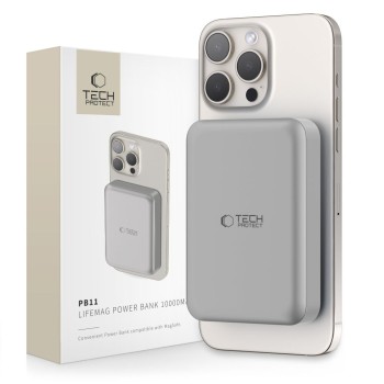 TECH-PROTECT PB11 LifeMag MagSafe Power Bank 10000mAh Titanium