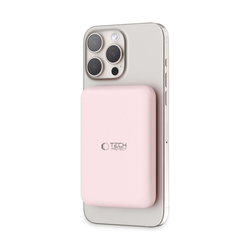 TECH-PROTECT PB10 LifeMag MagSafe Power Bank 5000mAh Pink - TECH-PROTECT PB10 LifeMag MagSafe Power Bank 5000mAh Pink - 5906302309528