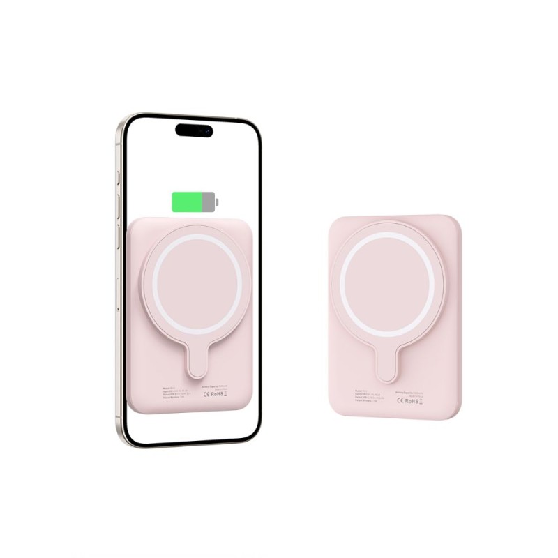 TECH-PROTECT PB10 LifeMag MagSafe Power Bank 5000mAh Pink - TECH-PROTECT PB10 LifeMag MagSafe Power Bank 5000mAh Pink - 5906302309528