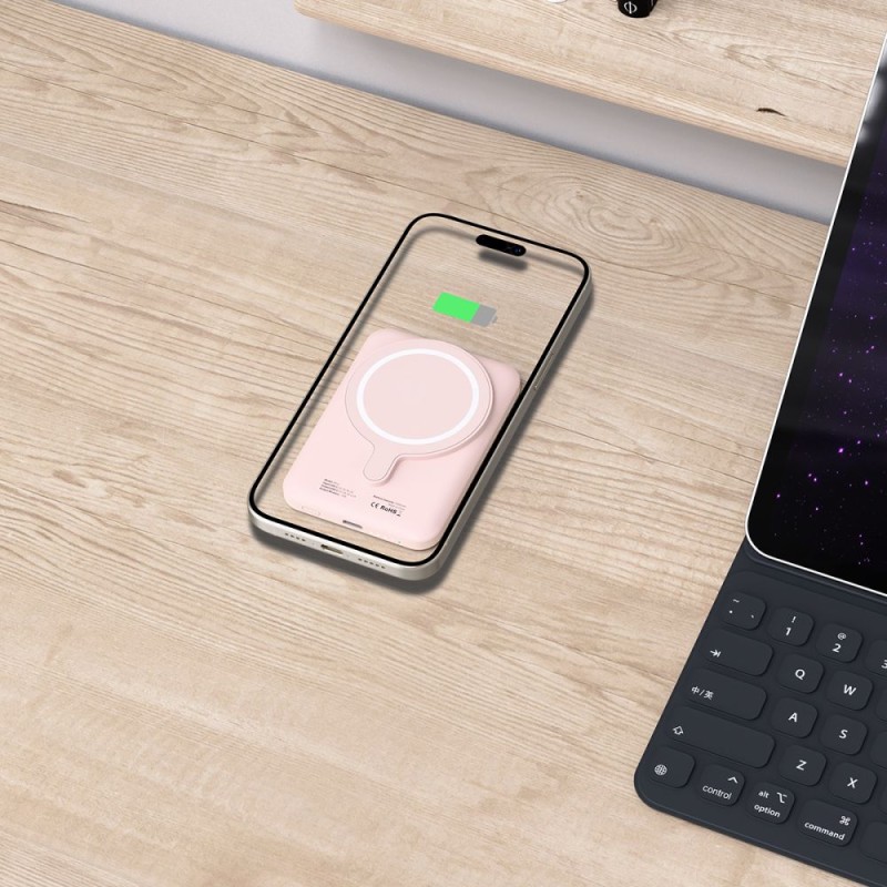 TECH-PROTECT PB10 LifeMag MagSafe Power Bank 5000mAh Pink - TECH-PROTECT PB10 LifeMag MagSafe Power Bank 5000mAh Pink - 5906302309528