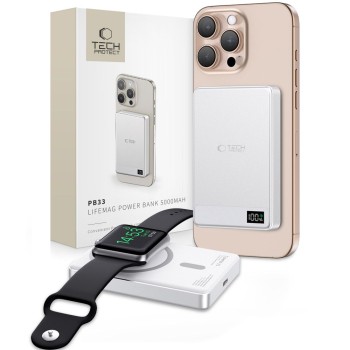 TECH-PROTECT PB33 LifeMag MagSafe Power Bank 5000 mAh Сребрист