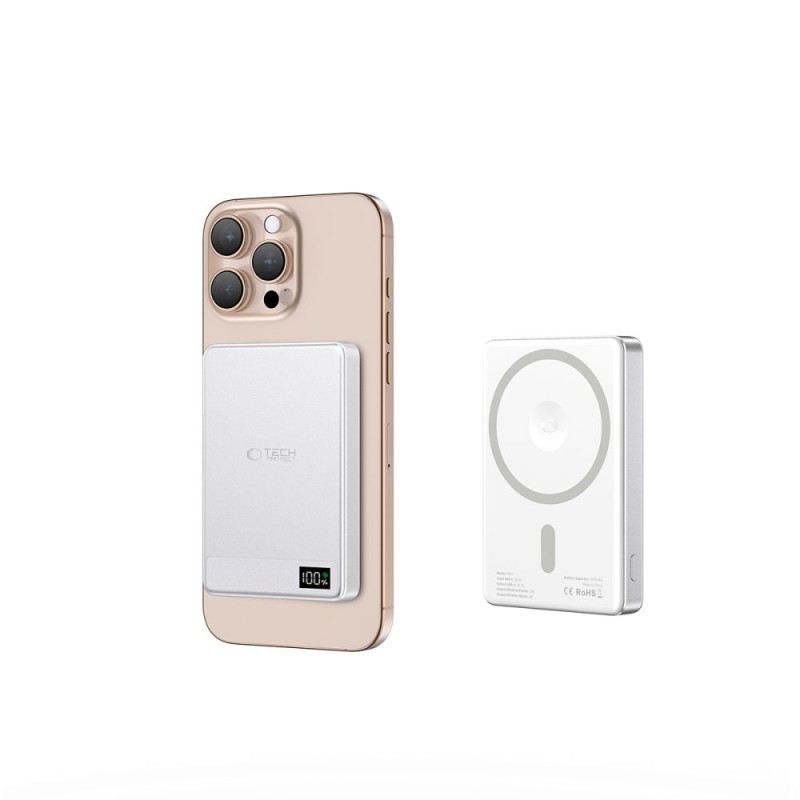 TECH-PROTECT PB33 LifeMag MagSafe Power Bank 5000 mAh Сребрист - TECH-PROTECT PB33 LifeMag MagSafe Power Bank 5000 mAh Сребрист - 5906302309597