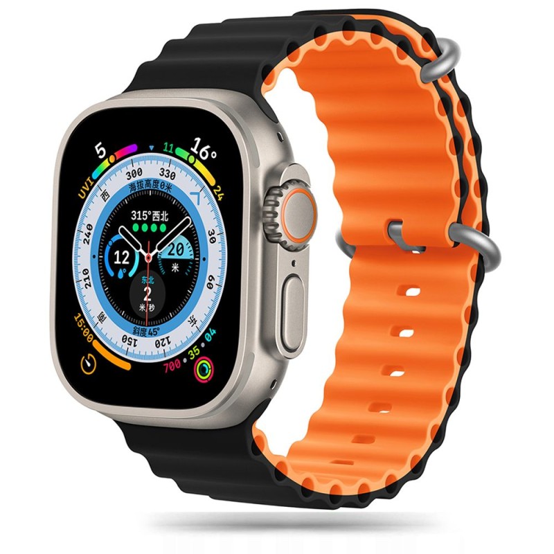 TECH-PROTECT IconBand Pro за Apple Watch 8/9/10/11/SE/Ultra (44/45/46/49 мм) черно/оранжево - 5906302310265