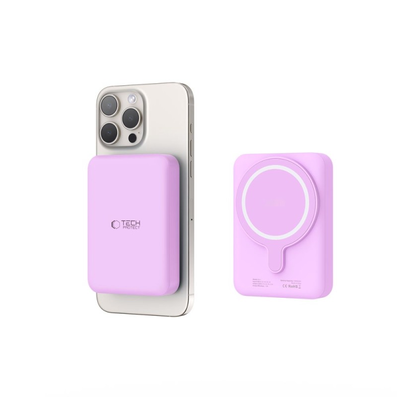 Tech-Protect PB11 LifeMag MagSafe Power Bank 10000mAh, лилав - 5906302310685