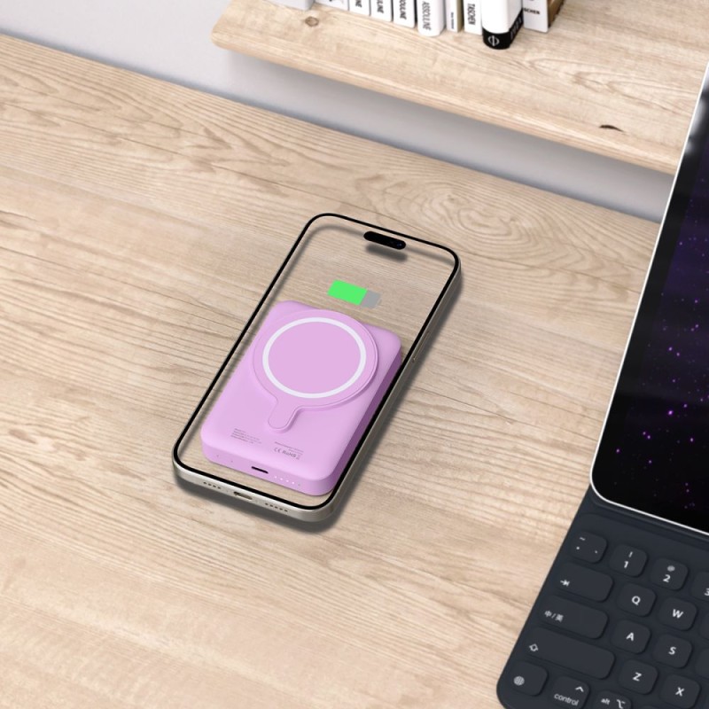 Tech-Protect PB11 LifeMag MagSafe Power Bank 10000mAh, лилав - 5906302310685