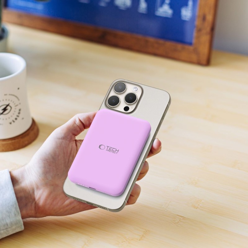 Tech-Protect PB10 LifeMag Magsafe Power Bank 5000mAh Лилав - Tech-Protect PB10 LifeMag Magsafe Power Bank 5000mAh Лилав - 5906302310692