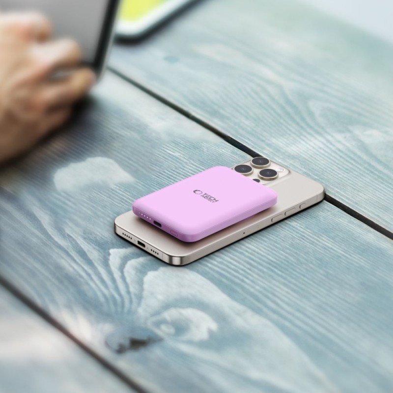 Tech-Protect PB10 LifeMag Magsafe Power Bank 5000mAh Лилав - Tech-Protect PB10 LifeMag Magsafe Power Bank 5000mAh Лилав - 5906302310692