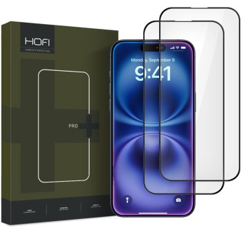 Hofi Glass Pro+ закалено стъкло 2-пак за iPhone 15 / 16 (черно)