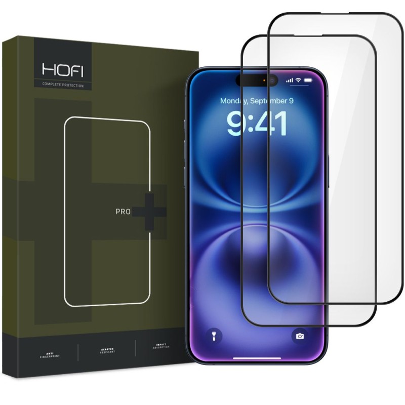 Hofi Glass Pro+ закалено стъкло 2-пак за iPhone 15 / 16 (черно) - Hofi Glass Pro+ закалено стъкло 2-пак за iPhone 15 / 16 (черно) - 5906302310821