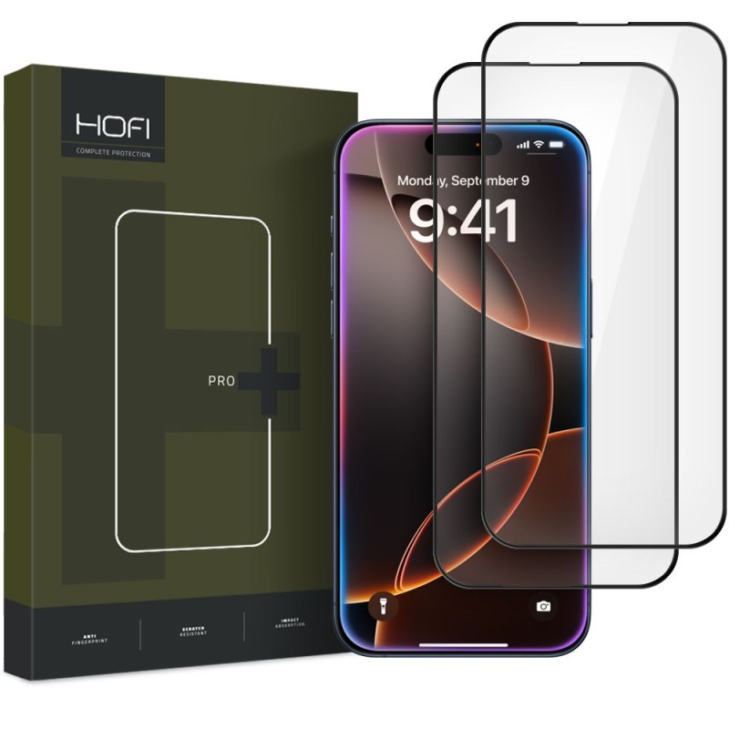 Закалено стъкло HOFI GLASS PRO+ 2-Pack за iPhone 16 Pro Max / 17 Pro Max (Black) - Закалено стъкло HOFI GLASS PRO+ 2-Pack за iPhone 16 Pro Max / 17 Pro Max (Black) - 5906302310852