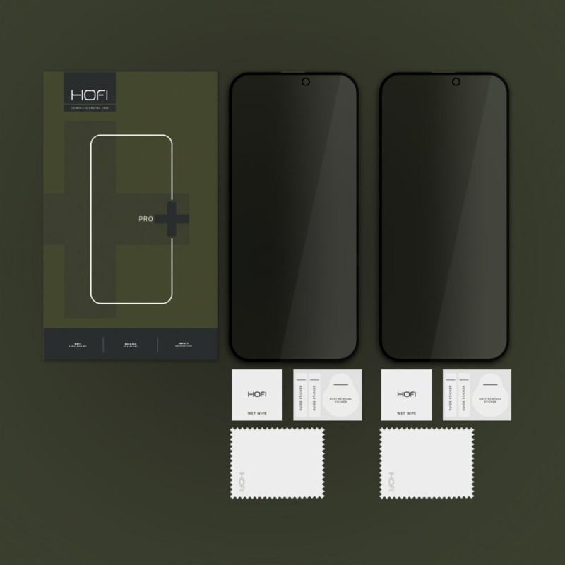 Hofi Anti Spy Glass Pro+ 2x приватизиращо закалено стъкло за iPhone 16 - Hofi Anti Spy Glass Pro+ 2x приватизиращо закалено стъкло за iPhone 16 - 5906302310869