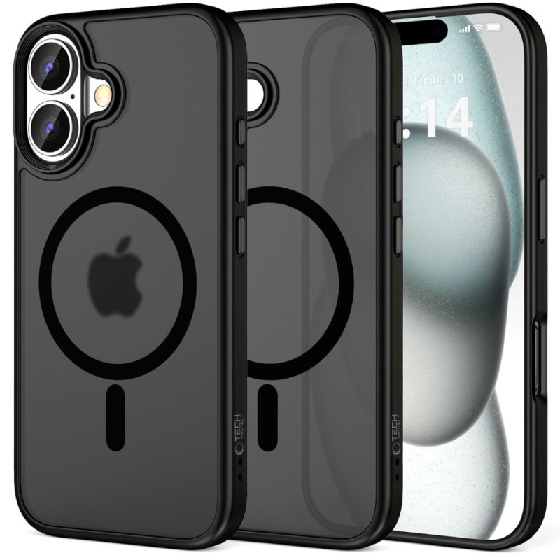 TECH-PROTECT Magmat MagSafe за iPhone 16 матово черно - TECH-PROTECT Magmat MagSafe за iPhone 16 матово черно - 5906302311088