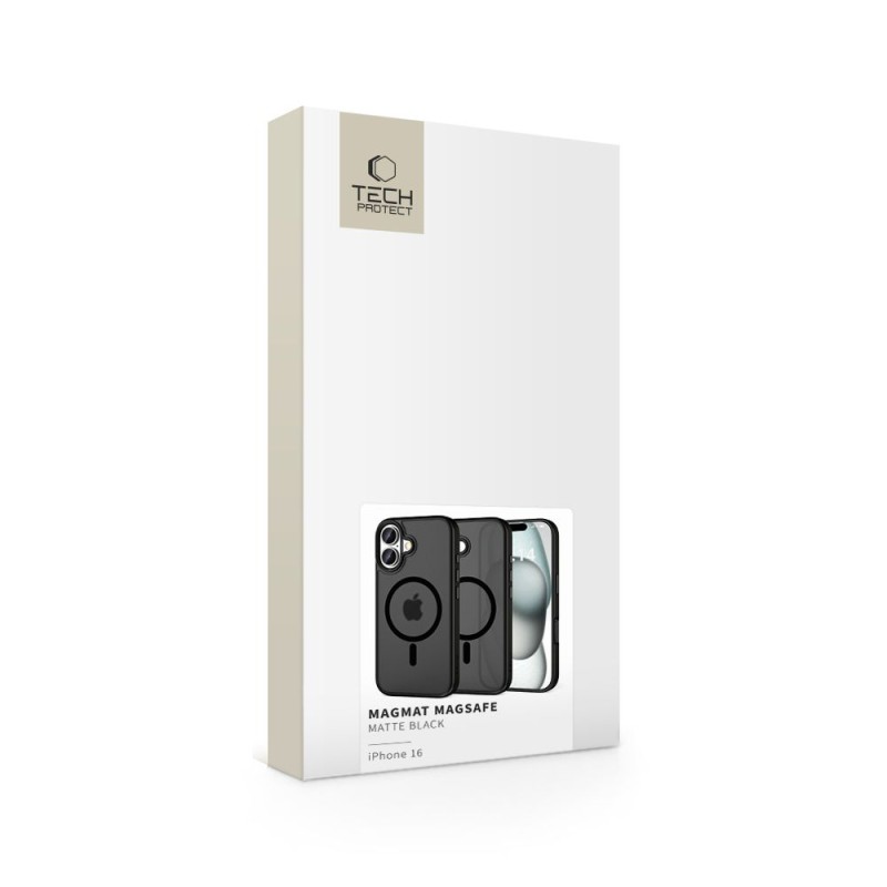 TECH-PROTECT Magmat MagSafe за iPhone 16 матово черно - TECH-PROTECT Magmat MagSafe за iPhone 16 матово черно - 5906302311088