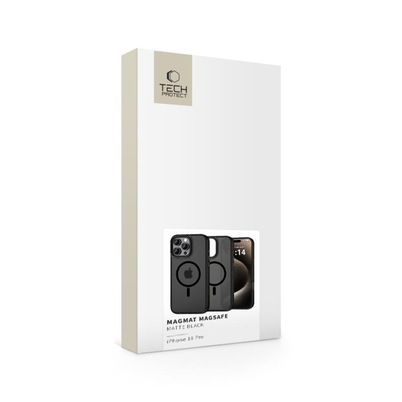 TECH-PROTECT MagMat MagSafe за iPhone 16 Pro (Matte Black) - TECH-PROTECT MagMat MagSafe за iPhone 16 Pro (Matte Black) - 5906302311101