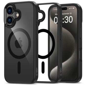 Tech-Protect Magmat Magsafe за iPhone 16 Black/Clear (черно/прозрачно)