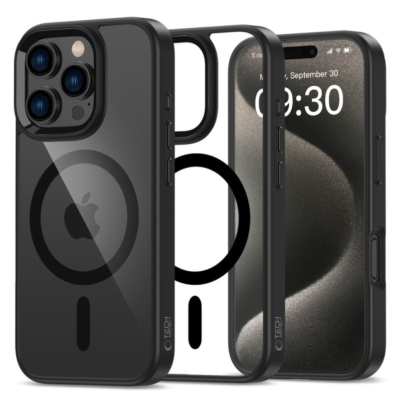 TECH-PROTECT Magmat MagSafe iPhone 16 Pro Max Black/Clear (5906302311156) - TECH-PROTECT Magmat MagSafe iPhone 16 Pro Max Black/Clear (5906302311156) - 5906302311156