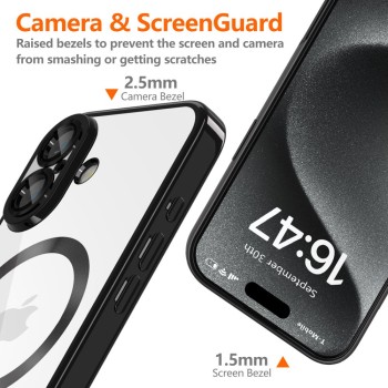 TECH-PROTECT MagFlex MagSafe за iPhone 16 лъскав черен TECH-PROTECT MagFlex MagSafe за iPhone 16 лъскав черен