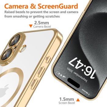 TECH-PROTECT MagFlex MagSafe за iPhone 16 Shiny Gold TECH-PROTECT MagFlex MagSafe за iPhone 16 Shiny Gold