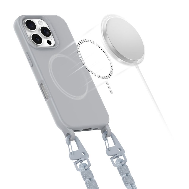TECH-PROTECT MAGNECKLACE MAGSAFE за iPhone 16 Pro Crayon Grey - TECH-PROTECT MAGNECKLACE MAGSAFE за iPhone 16 Pro Crayon Grey - 5906302311958