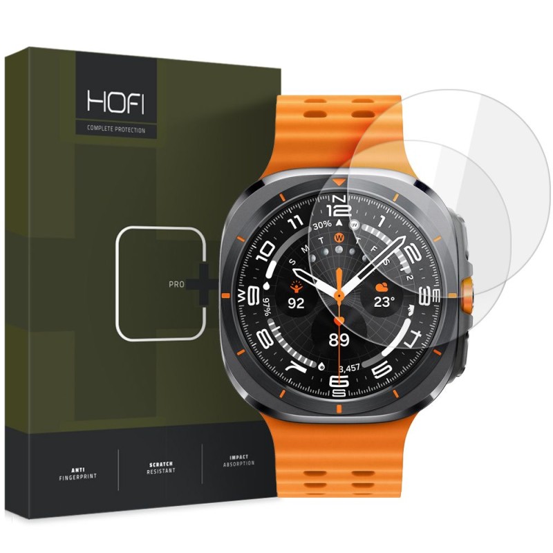 Hofi Glass Pro+ закалено стъкло (2 бр.) за Samsung Galaxy Watch Ultra 2024/2025 (47 мм) CLEAR - 5906302312443