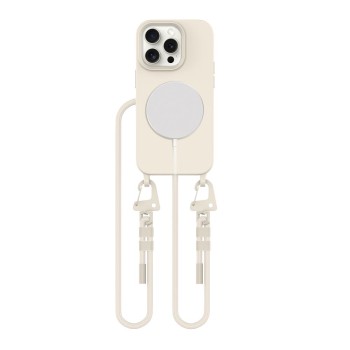 TECH-PROTECT Magnecklace MagSafe за iPhone 15 Pro Cosmic Latte (с каишка)