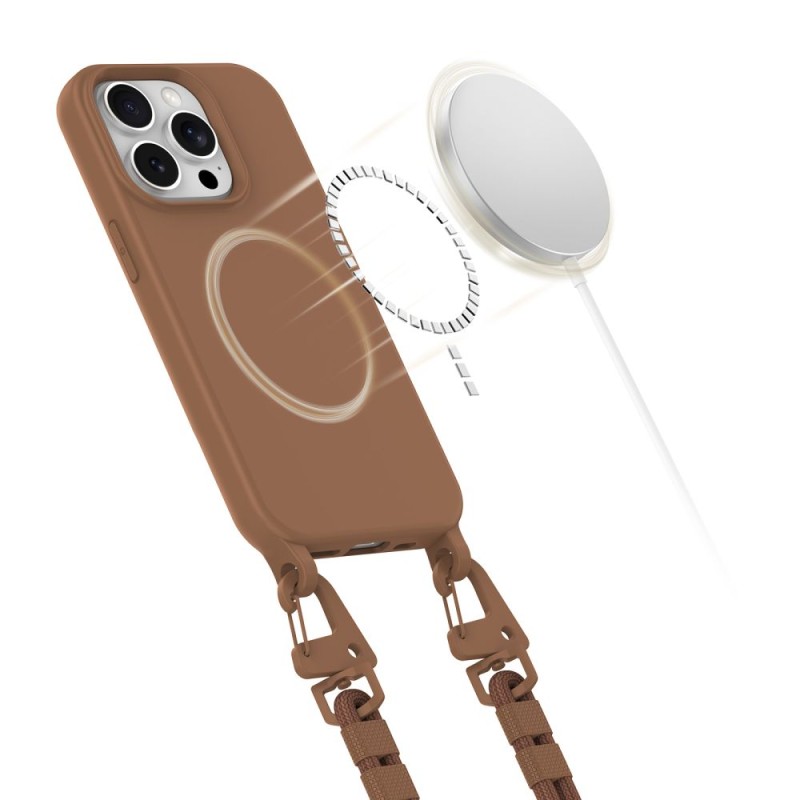 TECH-PROTECT MAGNECKLACE MAGSAFE за iPhone 15 Pro, шоколадово кафяво - TECH-PROTECT MAGNECKLACE MAGSAFE за iPhone 15 Pro, шоколадово кафяво - 5906302313143