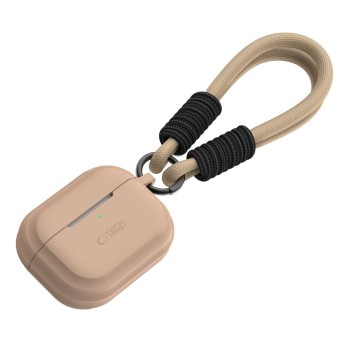 TECH-PROTECT Силиконов калъф със шнур за Apple AirPods Pro 1/2 (Cafe Latte)