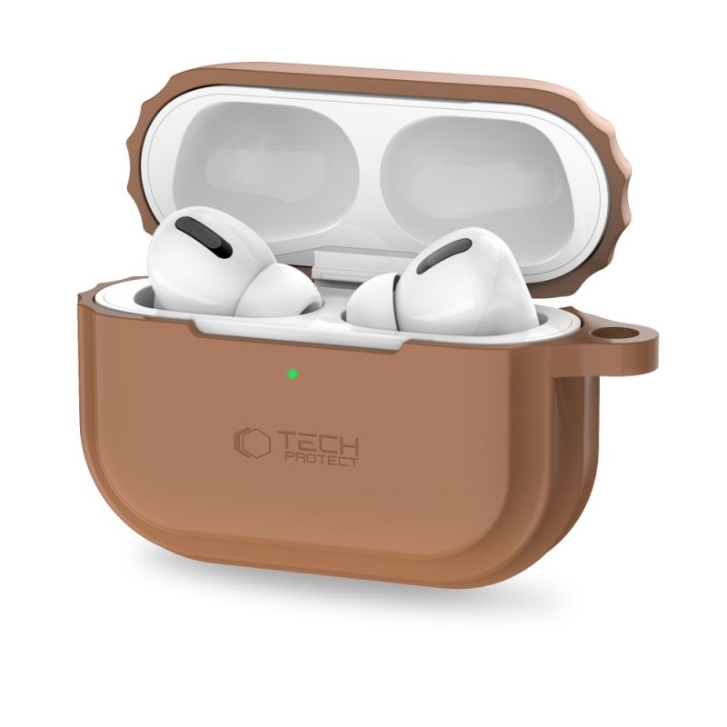 TECH-PROTECT Силиконов калъф със шнур за Apple AirPods Pro 1/2 (Chocolate Brown) - TECH-PROTECT Силиконов калъф със шнур за Apple AirPods Pro 1/2 (Chocolate Brown) - 5906302313242