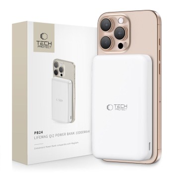 Tech-Protect PB24 LifeMag QI2 MagSafe Power Bank 10000 mAh (Бял)