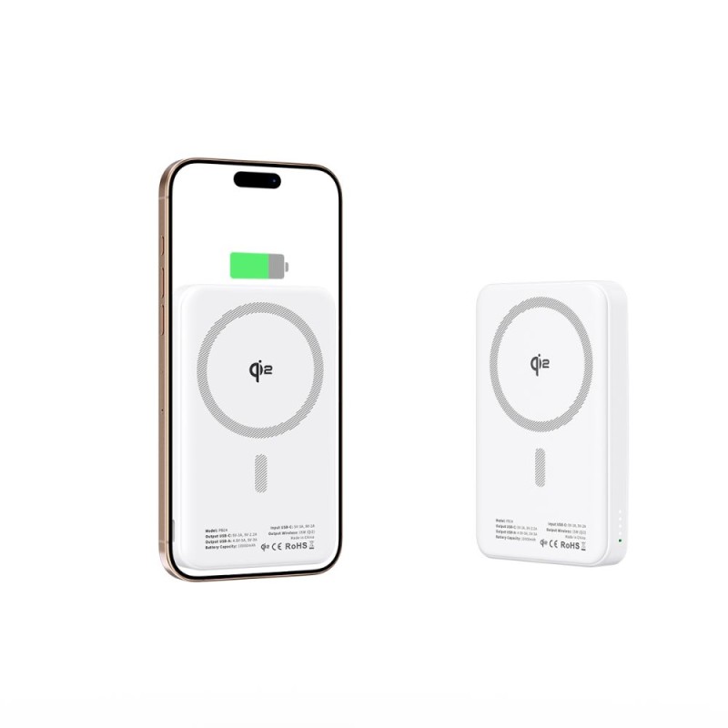 Tech-Protect PB24 LifeMag QI2 MagSafe Power Bank 10000 mAh (Бял) - 5906302313266