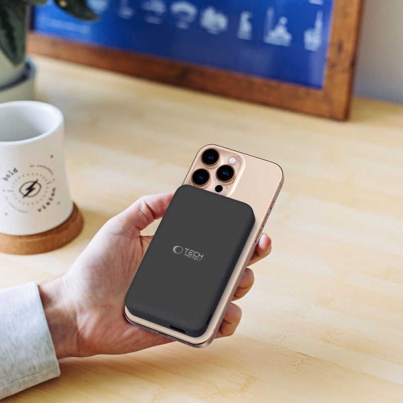 TECH-PROTECT PB24 LifeMag QI2 MagSafe Power Bank 10000 mAh Black (SKU: 5906302313273) - TECH-PROTECT PB24 LifeMag QI2 MagSafe Power Bank 10000 mAh Black (SKU: 5906302313273) - 5906302313273