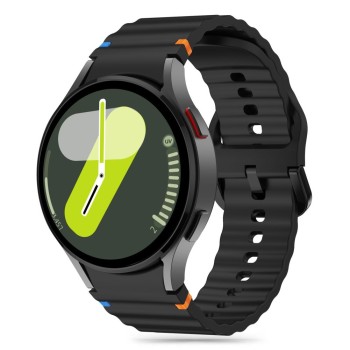 TECH-PROTECT Silicone Sport каишка за Samsung Galaxy Watch 4 / 5 / 5 Pro / 6 / 7 / FE Black (SKU: 5906302313389)