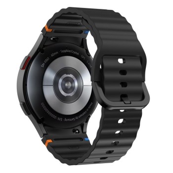 TECH-PROTECT Silicone Sport каишка за Samsung Galaxy Watch 4 / 5 / 5 Pro / 6 / 7 / FE Black (SKU: 5906302313389)
