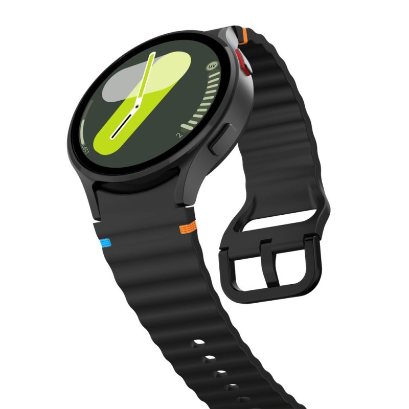 TECH-PROTECT Silicone Sport каишка за Samsung Galaxy Watch 4 / 5 / 5 Pro / 6 / 7 / FE Black (SKU: 5906302313389) - 5906302313389