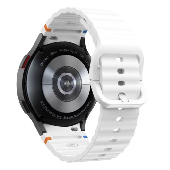 TECH-PROTECT силиконова спортна каишка за Samsung Galaxy Watch 4 / 5 / 5 Pro / 6 / 7 / FE (бяла) TECH-PROTECT силиконова спортна каишка за Samsung Galaxy Watch 4 / 5 / 5 Pro / 6 / 7 / FE (бяла)