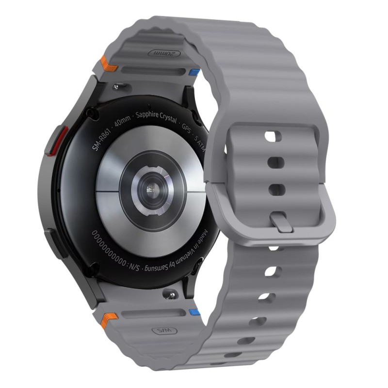 Tech-Protect Silicone Sport за Samsung Galaxy Watch 4/5/5 Pro/6/7/FE (Crayon Grey) - 5906302313402