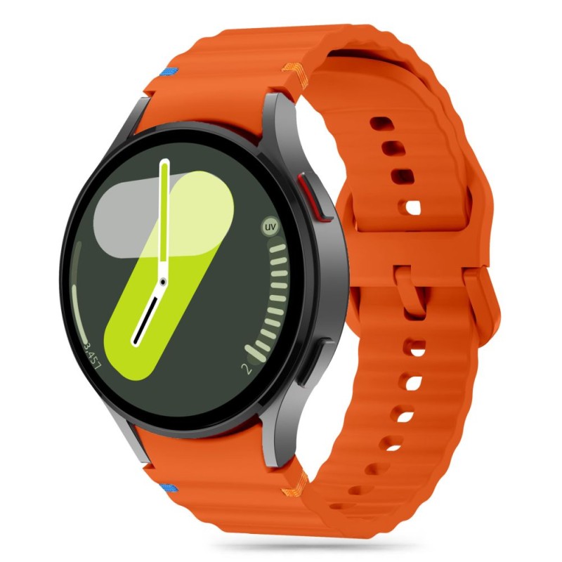 Tech-Protect Silicone Sport каишка за Samsung Galaxy Watch 4 / 5 / 5 Pro / 6 / 7 / FE (оранжева) - 5906302313457