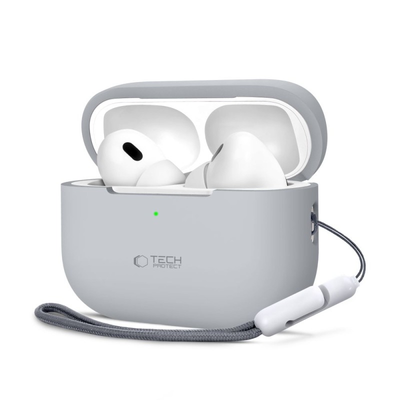 Tech-Protect силиконов калъф за Apple AirPods Pro 1/2, Crayon Grey (5906302313679) - Tech-Protect силиконов калъф за Apple AirPods Pro 1/2, Crayon Grey (5906302313679) - 5906302313679