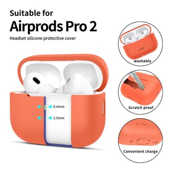 TECH-PROTECT Силиконов калъф за Apple AirPods Pro 1/2 Neon Orange TECH-PROTECT Силиконов калъф за Apple AirPods Pro 1/2 Neon Orange