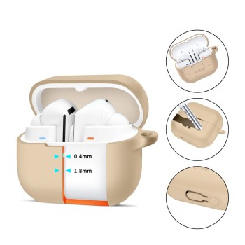 Tech-Protect силиконов кука-карабинер за Samsung Galaxy Buds 3 / 3 FE / 3 Pro (Caffe Latte) Tech-Protect силиконов кука-карабинер за Samsung Galaxy Buds 3 / 3 FE / 3 Pro (Caffe Latte)